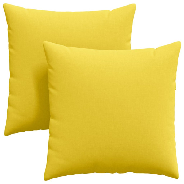 Cojines de sofá 2 pcs Amarillo Claro 80 x 80 cm tela M 2