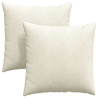 Cojines de sofá 2 pcs Crema 80 x 80 cm Tela de pana 2
