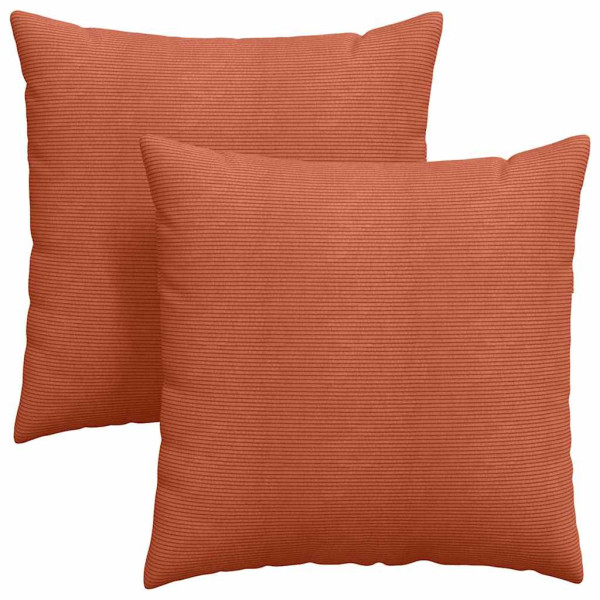 Cojines de sofá 2 pcs Rojo Naranja 80 x 80 cm Tela de pana M 2