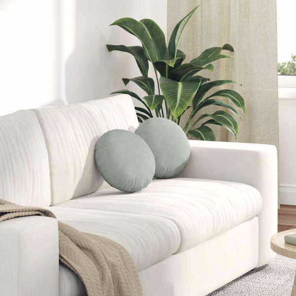 Cojines para asiento 2 pcs Gris Claro Ø 40 x 13 cm Terciopelo D