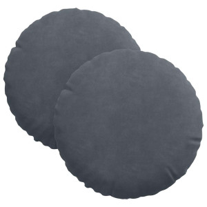 Cojines para asiento 2 pcs Gris oscuro Ø 40 x 13 cm Terciopelo H