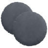 Cojines para asiento 2 pcs Gris oscuro Ø 40 x 13 cm Terciopelo 2