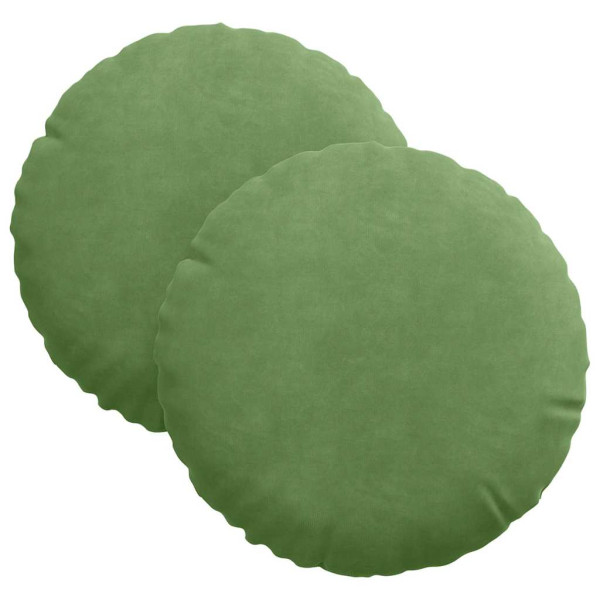 Cojines para asiento 2 pcs Verde claro Ø 40 x 13 cm Terciopelo M 2