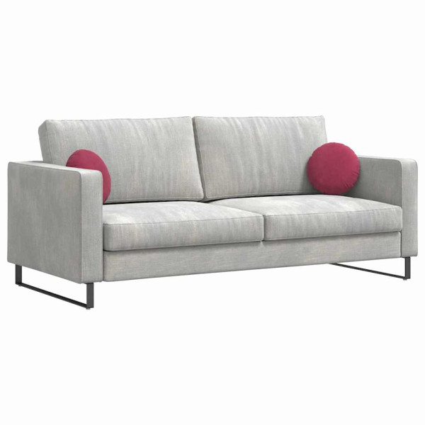 Cojines para asiento 2 pcs Rojo vino Ø 40 x 13 cm Terciopelo M 3