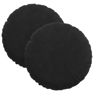 Cojines para asiento 2 pcs Negro Ø 40 x 13 cm Terciopelo H