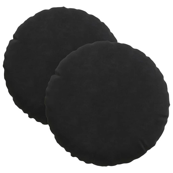 Cojines para asiento 2 pcs Negro Ø 40 x 13 cm Terciopelo M 2