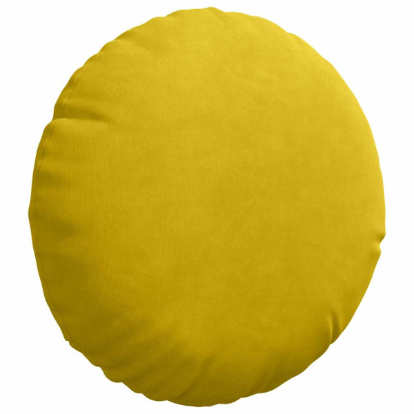 Cojines para asiento 2 pcs Amarillo Ø 40 x 13 cm Terciopelo M 5