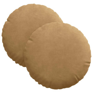 Cojines para asiento 2 pcs Marrón Ø 40 x 13 cm Terciopelo H