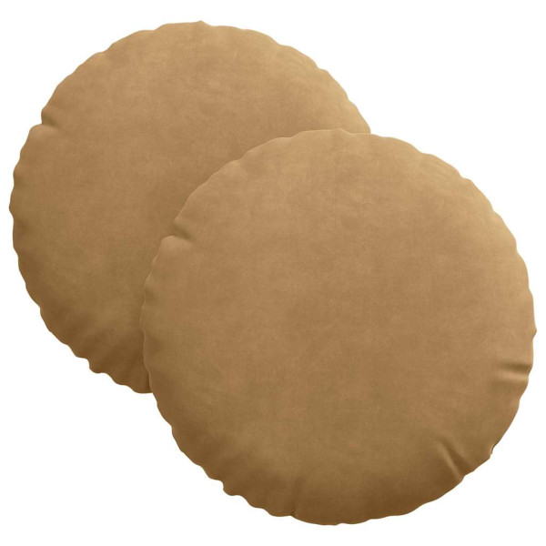 Cojines para asiento 2 pcs Marrón Ø 40 x 13 cm Terciopelo M 2