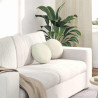 Cojines para asiento 2 pcs Crema Ø 40 x 13 cm Terciopelo 1