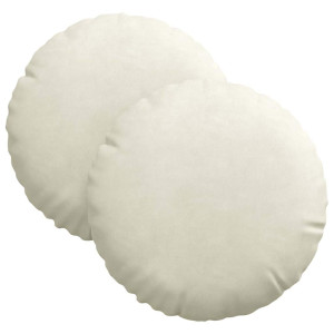 Cojines para asiento 2 pcs Crema Ø 40 x 13 cm Terciopelo H