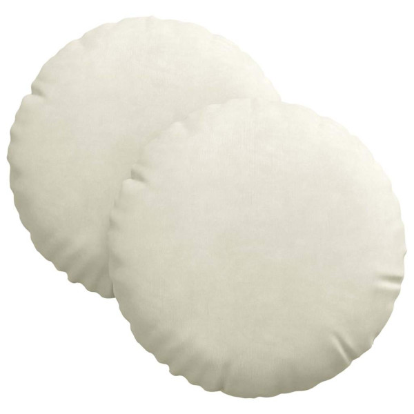 Cojines para asiento 2 pcs Crema Ø 40 x 13 cm Terciopelo M 2
