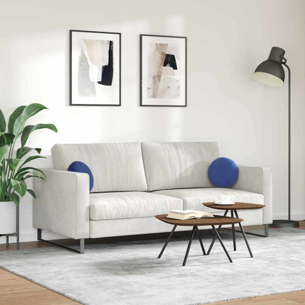 Cojines para asiento 2 pcs Azul Policía Ø 40 x 13 cm Terciopelo M 4