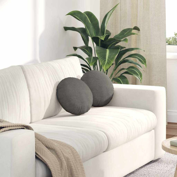 Cojines para asiento 2 pcs Gris Claro Ø 30 x 13 cm Tela de pana D