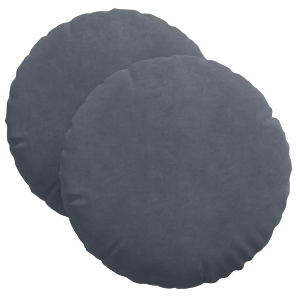 Cojines para asiento 2 pcs Gris oscuro Ø 40 x 13 cm Terciopelo M 2