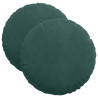 Cojines para asiento 2 pcs Verde oscuro Ø 40 x 13 cm Terciopelo 2