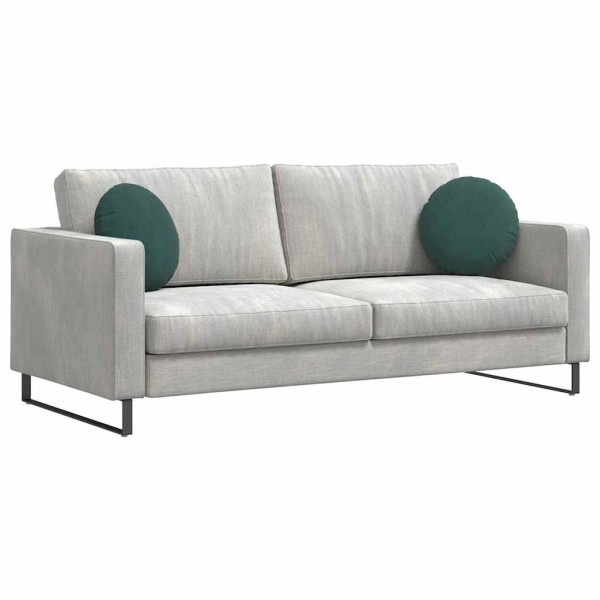 Cojines para asiento 2 pcs Verde oscuro Ø 40 x 13 cm Terciopelo M 3