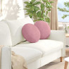 Cojines para asiento 2 pcs Rosa Ø 40 x 13 cm Terciopelo 1