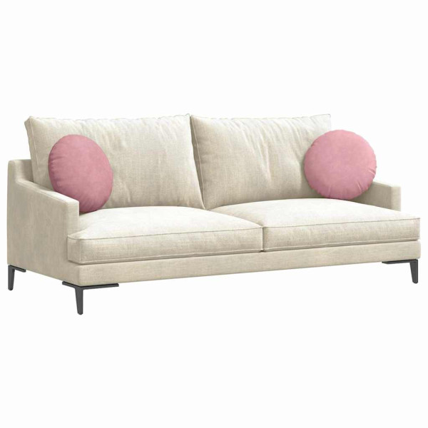 Cojines para asiento 2 pcs Rosa Ø 40 x 13 cm Terciopelo M 3