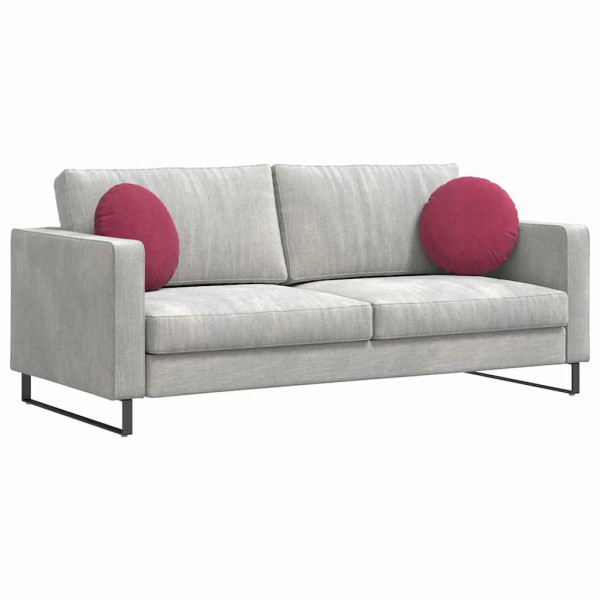 Cojines para asiento 2 pcs Rojo vino Ø 40 x 13 cm Terciopelo M 3