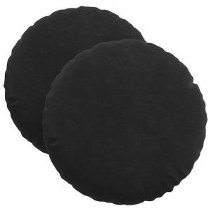 Cojines para asiento 2 pcs Negro Ø 40 x 13 cm Terciopelo H