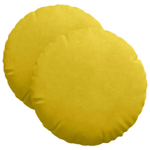 Cojines para asiento 2 pcs Amarillo Ø 40 x 13 cm Terciopelo H
