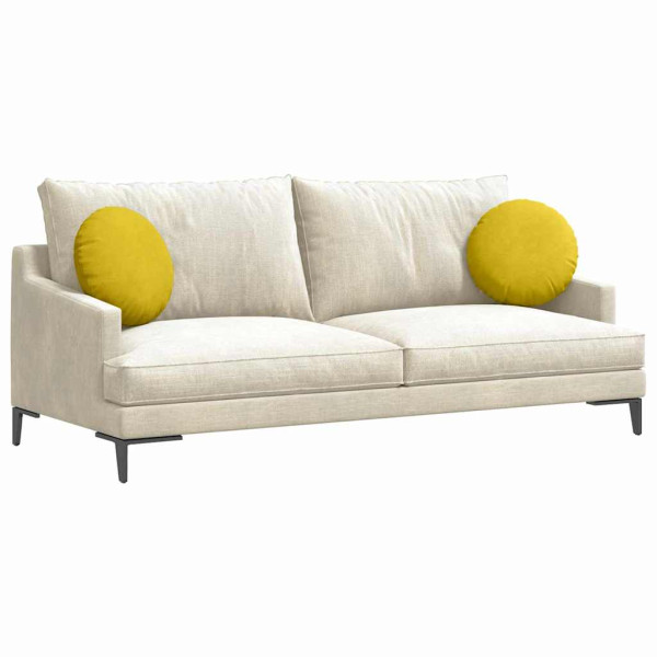 Cojines para asiento 2 pcs Amarillo Ø 40 x 13 cm Terciopelo M 3