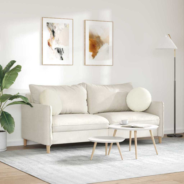 Cojines para asiento 2 pcs Crema Ø 40 x 13 cm Terciopelo M 4