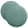 Cojines para asiento 2 pcs Verde Mar Ø 40 x 13 cm Terciopelo 2