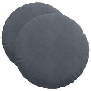 Cojines para asiento 2 pcs Gris oscuro Ø 40 x 13 cm Terciopelo H