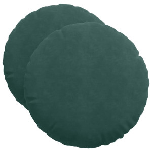 Cojines para asiento 2 pcs Verde oscuro Ø 40 x 13 cm Terciopelo H