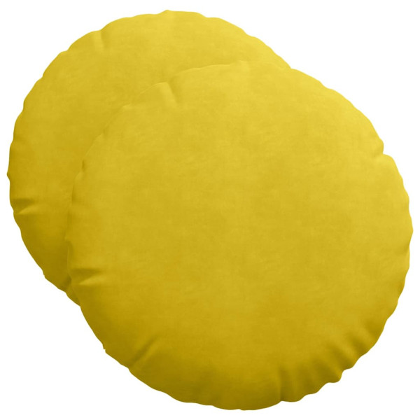 Cojines para asiento 2 pcs Amarillo Ø 40 x 13 cm Terciopelo M 2