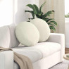 Cojines para asiento 2 pcs Crema Ø 40 x 13 cm Terciopelo 1