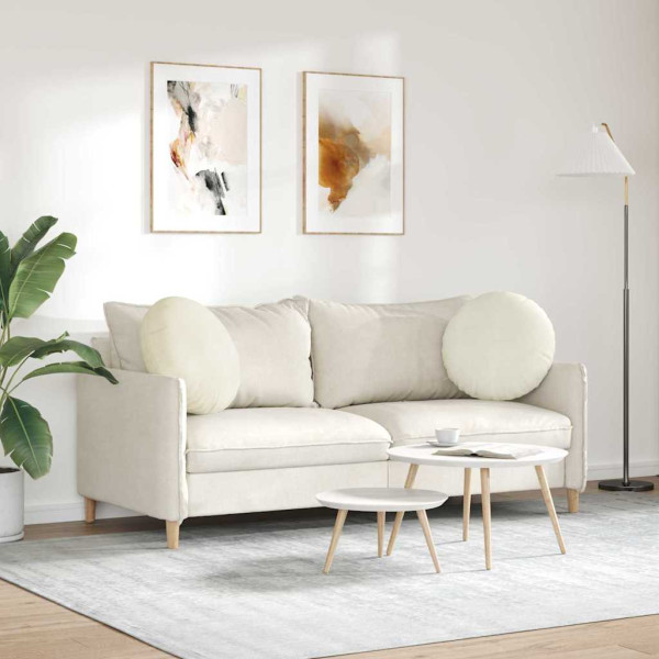 Cojines para asiento 2 pcs Crema Ø 40 x 13 cm Terciopelo M 4