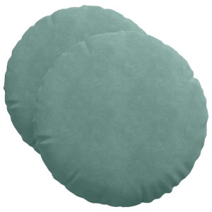 Cojines para asiento 2 pcs Verde Mar Ø 40 x 13 cm Terciopelo H