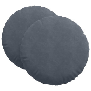 Cojines para asiento 2 pcs Gris oscuro Ø 40 x 13 cm Terciopelo H