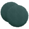 Cojines para asiento 2 pcs Verde oscuro Ø 40 x 13 cm Terciopelo 2
