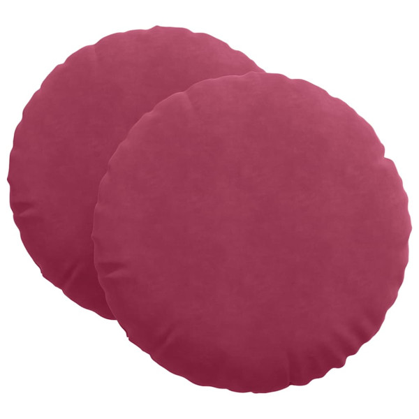 Cojines para asiento 2 pcs Rojo vino Ø 40 x 13 cm Terciopelo M 2