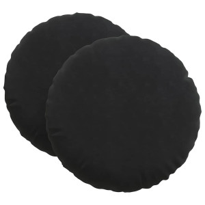Cojines para asiento 2 pcs Negro Ø 40 x 13 cm Terciopelo H