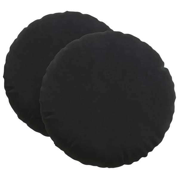 Cojines para asiento 2 pcs Negro Ø 40 x 13 cm Terciopelo M 2