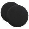 Cojines para asiento 2 pcs Negro Ø 40 x 13 cm Terciopelo 2
