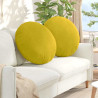 Cojines para asiento 2 pcs Amarillo Ø 40 x 13 cm Terciopelo 1