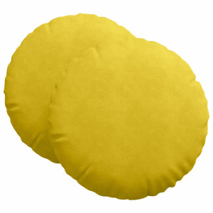 Cojines para asiento 2 pcs Amarillo Ø 40 x 13 cm Terciopelo H