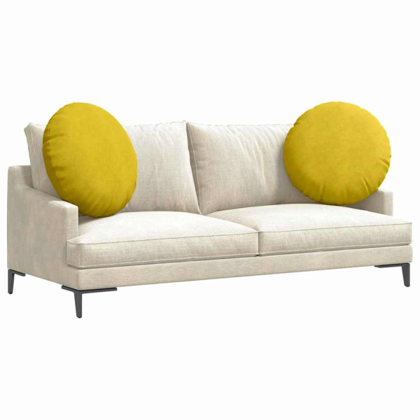Cojines para asiento 2 pcs Amarillo Ø 40 x 13 cm Terciopelo M 3