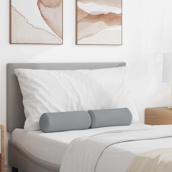 Cojines Bolster 2 pcs Gris Claro Ø 15 x 40 cm tela D