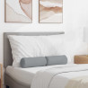 Cojines Bolster 2 pcs Gris Claro Ø 15 x 40 cm tela 1