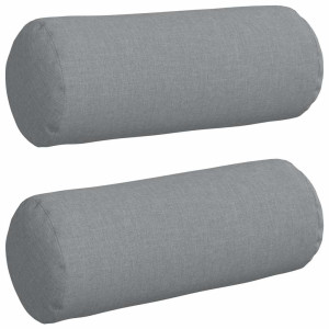 Cojines Bolster 2 pcs Gris Claro Ø 15 x 40 cm tela H