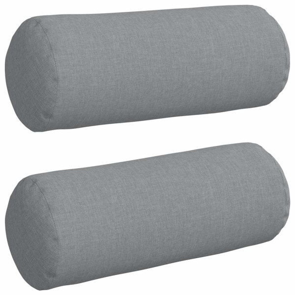 Cojines Bolster 2 pcs Gris Claro Ø 15 x 40 cm tela M 2