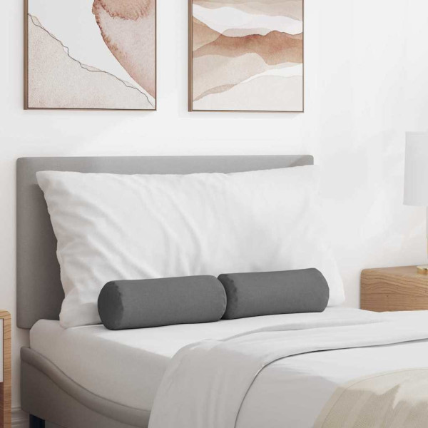 Cojines Bolster 2 pcs Gris oscuro Ø 15 x 40 cm tela D