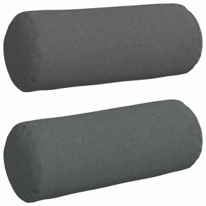 Cojines Bolster 2 pcs Gris oscuro Ø 15 x 40 cm tela H